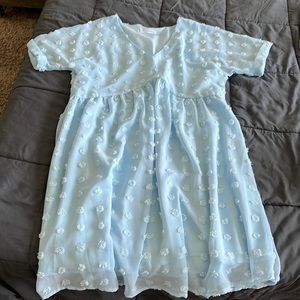 Baby blue Swiss dot dress